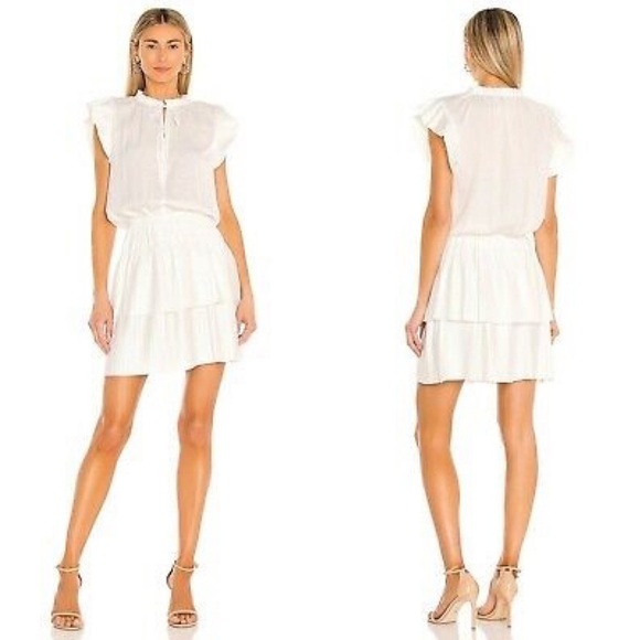Revolve 1.State New With Tags Smock Waist Pleated Tiered Ruffle Dress Size XL - Picture 1 of 15